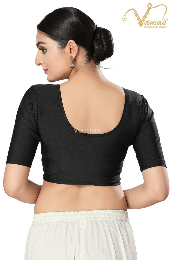 Vamas Women's Shimmer Non-Padded Stretchable Elbow Sleeves Saree Blouse ( A-24 )