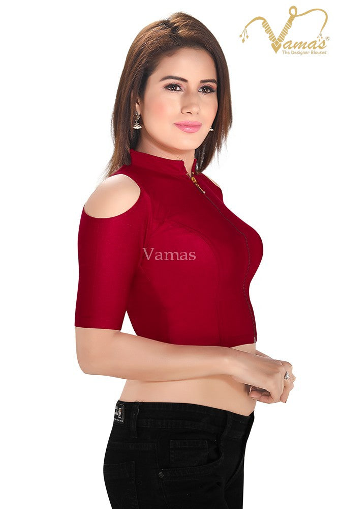 Vamas Women's Nylon Non-Padded Stretchable Elbow Sleeves Saree Blouse ( A-54 )