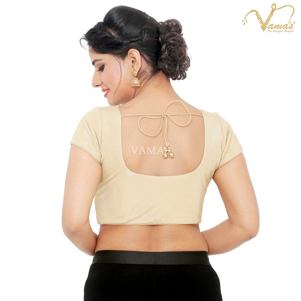 Vamas Women's Shimmer Padded Front Open Short Sleeves Saree Blouse ( X-793SL )
